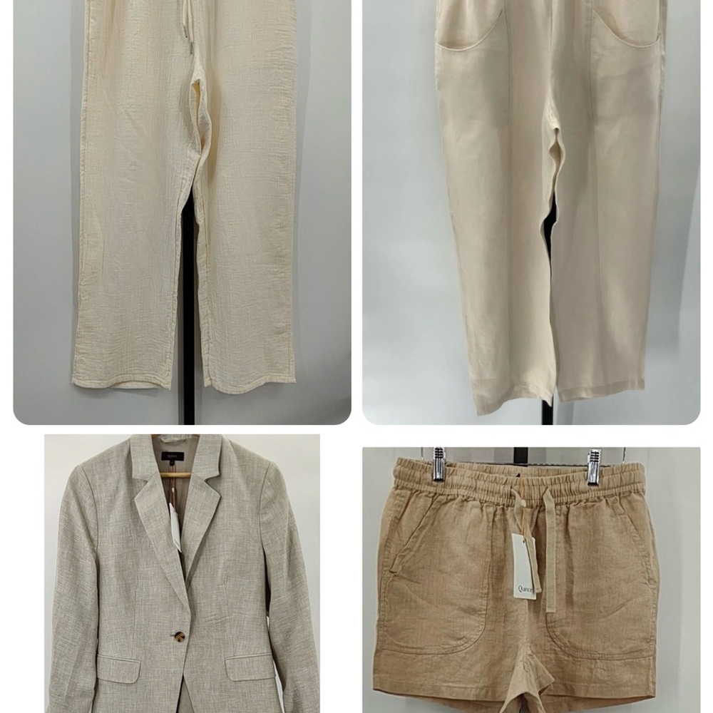Women’s New Quince Clothing Linen & Cotton Assortment Pants, Shorts, Blazer Sz M